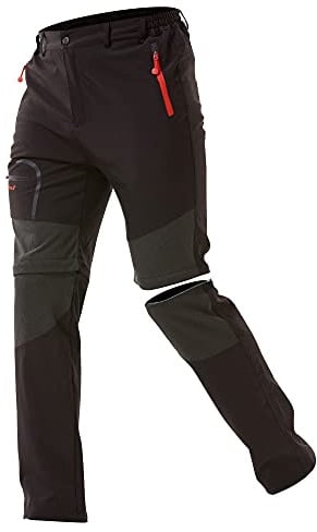 ZOEREA Mens Outdoor Hiking Trousers Zip Off Trekking Pants | Mens Outdoor Hiking Trousers Convertible Lightweight Climbing Running Men's Zip Off Camping Trekking Pants