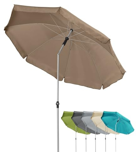 Doppler Active Auto Tilt 200 Gartenschirm Ø 200 cm – komfortable Schieber-Automatik, knick- & höhenverstellbar, UV-Schutz LSF 50+, wetterfestes Polyester, stabiles Stahlgestell in Silber