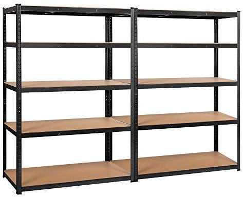 Yaheetech 2x Schwerlastregal 180x120x60 cm Regalsystem verstellbare Ablagen Steckregal 875kg Regal 5 MDF-Platten Lagerregal Kellerregal Garagenregal