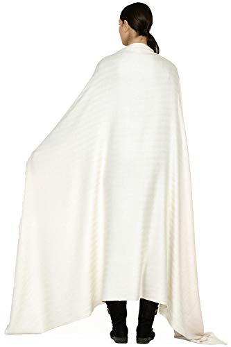 Schal Hergestellt in Kaschmir (Geschenkbox) Intelligente Kaschmirmischung aus Merinowolle und Seide Extrem weicher Pashmina Herbst Winter Elfenbein