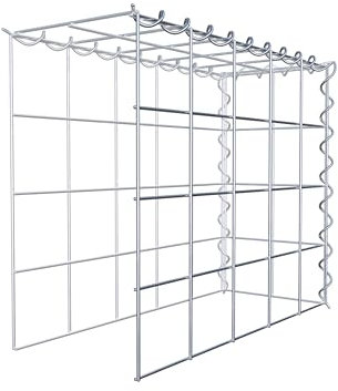 Steinkorb-Gabione eckig, Maschenweite 10 x 10 cm, Tiefe 20 cm, Anbaukorb Typ 4, Spiralverschluss, galvanisch verzinkt (50 x 40 x 20 cm)