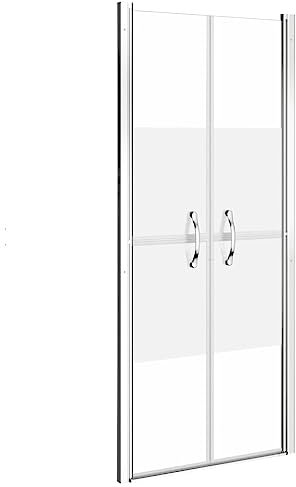 vidaXL Duschtür Nischentür Pendeltür Schwenktür Duschabtrennung Dusche Duschwand Duschkabine Glastür Alurahmen Halbmatt ESG 81x190cm