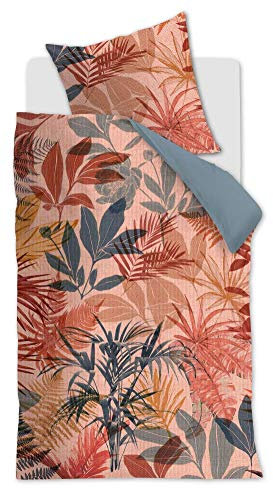 Beddinghouse Mako-Satin-Bettwäsche-Garnitur Daintree Farbe Rot Größe 135x200+80x80cm Wendebettwäsche Baumwolle