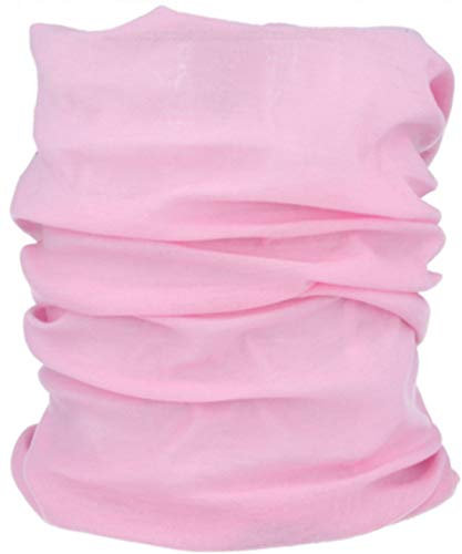 UK-UNIQUE Multifunctional Headwear Neck Scarf Bandana Balaclava Face mask Headband Hairband Tube Gaiter Stretch Snood for Sports Yoga Running Cycling Hiking (Pink)