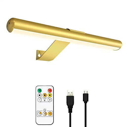 TINTINDOC Luce per quadri, ricaricabile, wireless, con telecomando, a batteria, per bersaglio per freccette, 300 lm, dimmerabile, per ritratti su parete