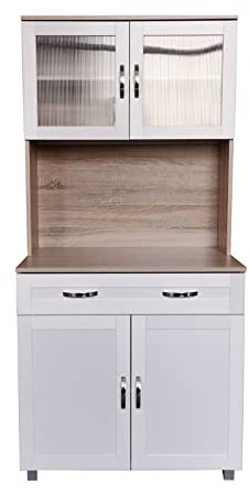 HTI-Line Küchenbuffet Blanca Küchenschrank Hochschrank Sonoma Weiß
