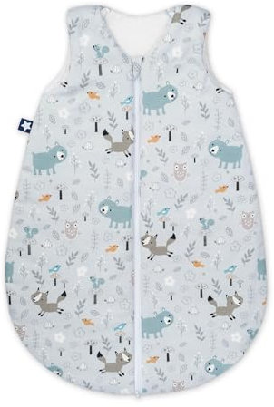 Julius Zöllner Baby Ganzjahresschlafsack aus Jersey Baumwolle, Standard 100 by Oeko-Tex, Made in Germany, Gr. 98, Smart Friends