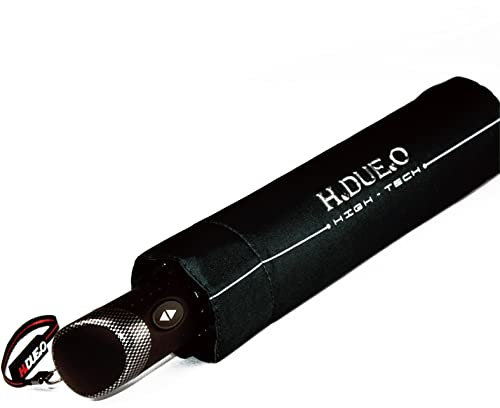 H.due.O HIGH-TECH Grand parapluie de pluie XL automatique ouvert/fermer. Parapluie homme coupe-vent haute résistance robuste. Finition anti-oxydation longue durée séchage rapide (noir)
