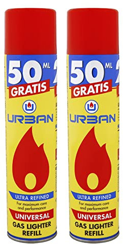 HIBRON Gas para Mecheros Rellenable 300 ml con 5 Adaptadores