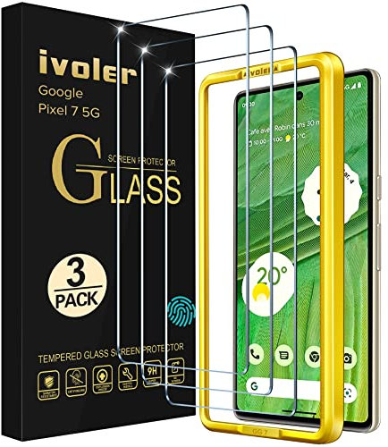 iVoler 4-in-1 Pezzi Pellicola Vetro Temperato per Google Pixel 7, Strumento di Installazione Incluso, Pellicola Protettiva Protezione Schermo Anti Graffio