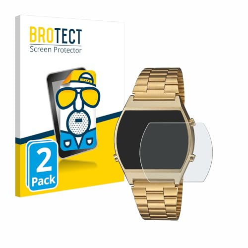 BROTECT Schutzfolie für Casio Retro B640WB | 2 Stück Entspiegelnder Displayschutz Made in Germany Matte Displayschutz-Folie Anti-Reflex Anti-Fingerprint Einfache Montage