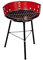 Barbacoa Redonda con 3 Patas Desmontable de Acero 36x36x52cm - Parrilla de Barbacoa de Carbón o Leña al Aire Libre, Camping y Picnic M1