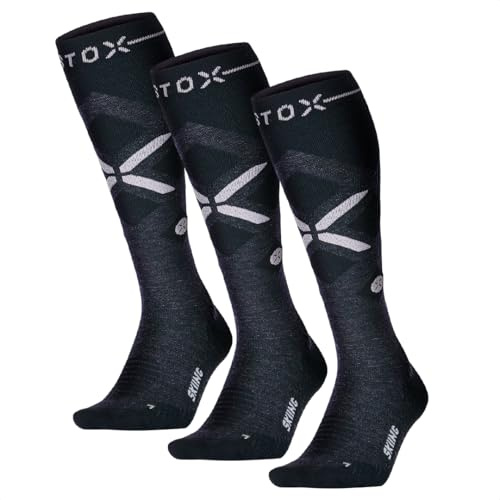 STOX Energy Socks Skisocken Damen 3 pack, Kompressionsstrümpfe, Merino Socken, Ski und Snowboard Thermosocken, Compression Socks Women, Thermo Socken