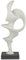 Deco 79 Polystone Abstrakte Skulptur mit schwarzem Sockel, 22,9 x 15,2 x 50,8 cm, Weiß