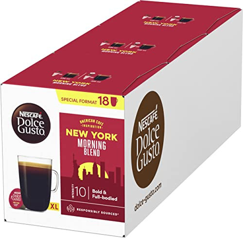NESCAFÉ DOLCE GUSTO - New York Morning Blend - 3x18 Capsules - 108 Unités - Rôtissage Sombre - Capsule - Café