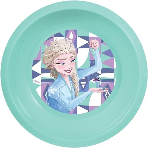 Bol bleu en plastique Disney La Reine des neiges pour enfants résistant aux chocs accidentels et réutilisable