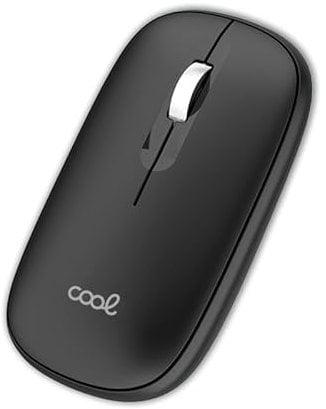 Ratón Inalámbrico Cool Slim Silencioso 2 en 1 (Bluetooth + Adap. USB) Negro