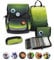 Belmil Premium Compact Plus ergonomisches Schulranzen Set 5 - teilig, AGR, Brustgurt, Hüftgurt, Magnetverschluss (405-41/P/S) (Black Green)