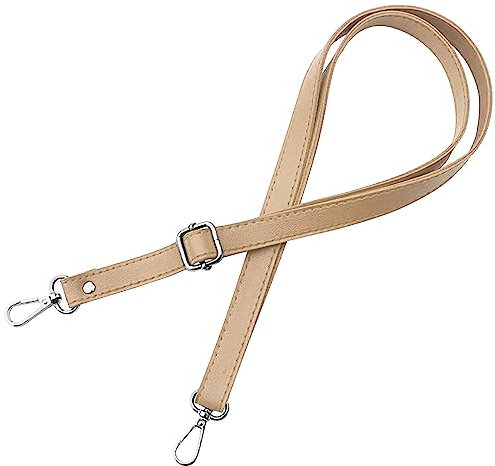 Gurt Band Schulterriemen für Damen Taschen Handtasche - Beige - Farbe Metallteile Silber - Länge verstellbar 70-128 cm - Breite 1,8 cm - Schultergurt Umhängetasche Trageriemen Riemen Umhängegurt