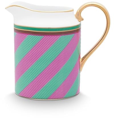 Pip Studio Chique Stripes Milchkännchen pink-Green 260ml