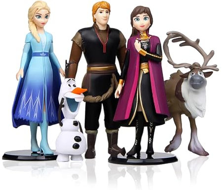 Frozen Tortendeko, 5 Stück Frozen Figuren Set, Mini Elsa Tortendeko EisköNigin Figuren Geburtstag PQKL-party Elsa Figur Frozen Cake Decoration Frozen Cake Topper Anna und Elsa Tortendeko for Mädchen