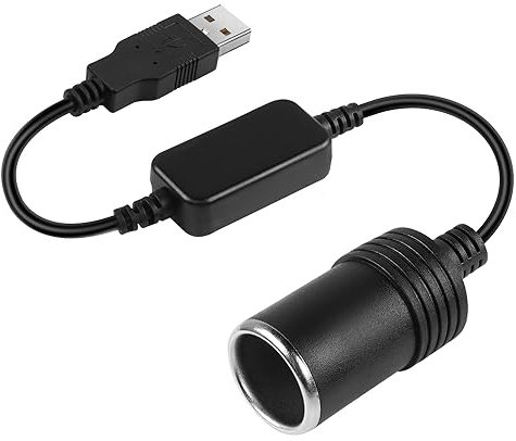 HATMINI USB A to Cigarette Lighter Adapter Power Cable,1FT 5V USB A Male to 12V Cigarette Lighter Socket Female Converter Cable for Car Driving Recorder,GPS,E-Dog and Other Electronics (USB A)
