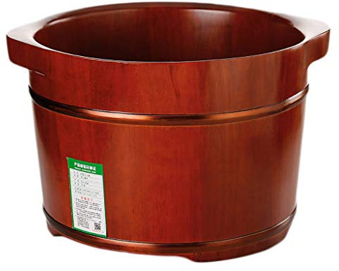 SilteD Foot Spa Holzfass-Fußwanne, Pediküre-Becken mit Deckel, verdickter Begasungseimer, Eichen-Fußbecken, geeignet als Geschenk, Zuhause, Hotel, 26 cm Present