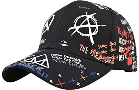 Unisex Y2K Rap Hip Hop Kappe Streetwear Baseballkappe Mit Graffiti Gothic Basecap Damen Herren Punk Baseball Cap Sports Golfkappe Verstellbar Sonnenkappe