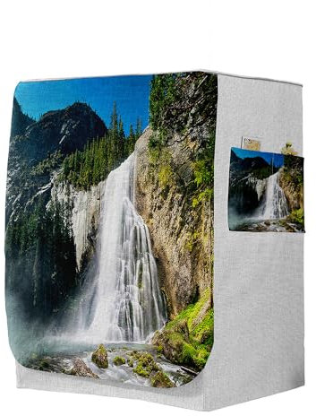 Highdi 3D Housse de Protection pour Machine à Laver, Chargement Frontal Housse à La Poussière avec Ouverture Frontale (Capacité S 6~7,5kg,Chute d'eau 5)