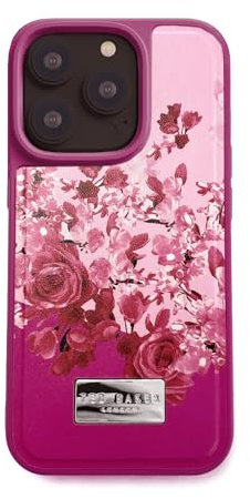 Ted Baker Scattered Flowers Inlay Hard Shell for iPhone 16 Pro Compatible with Magsafe - Pink