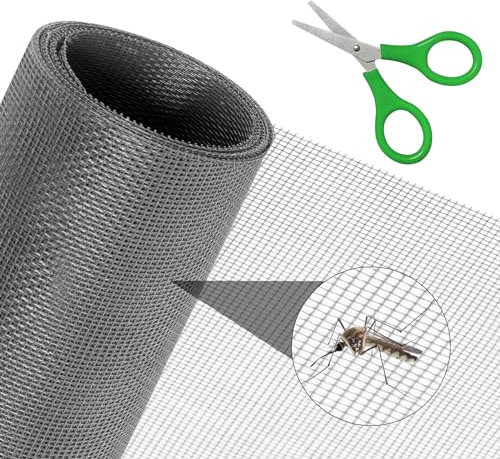 Moustiquaire pour fenêtre à monter soi-même, moustiquaire pour chat, sans perçage, Petscreen, polyester revêtu en PVC, 120 x 250 cm, gris