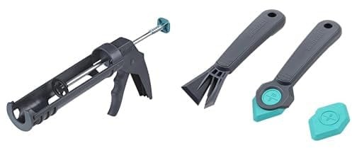 wolfcraft MG100 Caulking GunI4351000IStandard Press for Hobby and Household use+wolfcraft “Renewing Joints” Kit, 4 Pcs.I4334000Ifor Scraping Out Old Silicone and Acrylic Joints and Smoothing New Ones