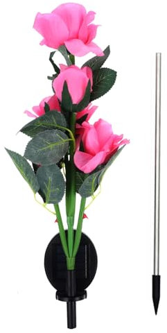 BESPORTBLE Pali da Giardino con Fiori Artificiali a Led Luci Esterne Alimentate a Energia Solare Decorazioni per Il Paesaggio Facili da Installare