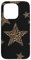 iPhone 15 Pro Leopard Cheetah Star Print On Black Trendy Women Girl Case