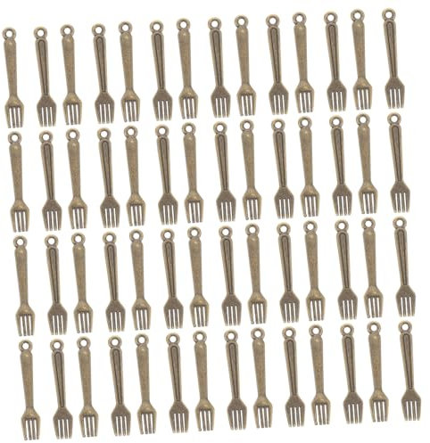 SOIMISS 100stücke Retro Mini Cutlery Vintage Fork Pendants Legierung Für Schmuckherstellung Miniatur-Geschirr Charms Für Und Armbänder