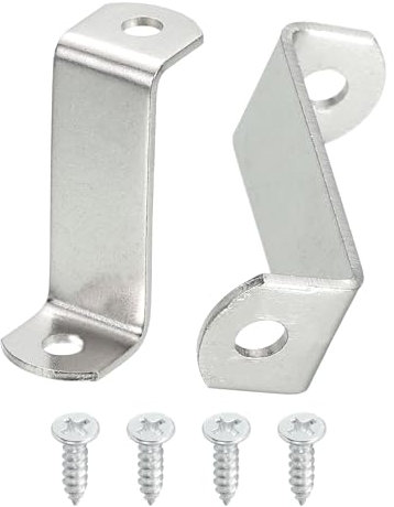 QUARKZMAN 30 Stück 1 1/4 Offset Leinwand Clips, Bilderrahmen Spiegel Clips Z Form Leinwand Malerei Montage Clips mit 2 Montagelöchern mit Schrauben, Silber