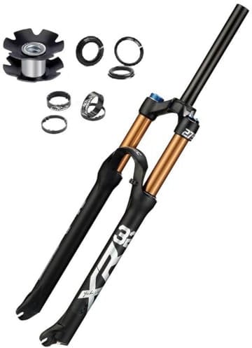 JNTFNE Mountain Bicycle Suspension Forks 26 27.5 29 Inch Ultra-Light MTB Bike Front Fork 120mm Travel 28.6 Threadless Straight Steerer Quick Release 9 * 100MM