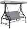RELAX4LIFE 3 Seater Swing Chair, Garden Swing Seat Chair with Adjustable Canopy and Cushions, Outdoor Patio Hammock Convertible Bench for Balcony Backyard Poolside (Grey)