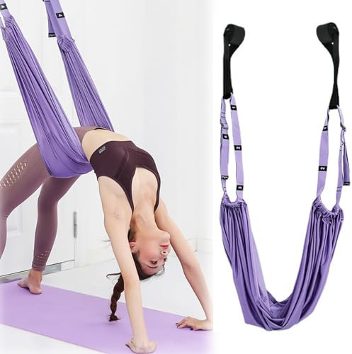 Aerial Yogatuch Yogagurt Beinstretcher mit Türanker Hochelastische Stretching Band verstellbarer Yoga Gurt, Yogagurt für Ganzkörpertraining, Therapieschaukel, Schlingtrainer, Postnatale Erholung