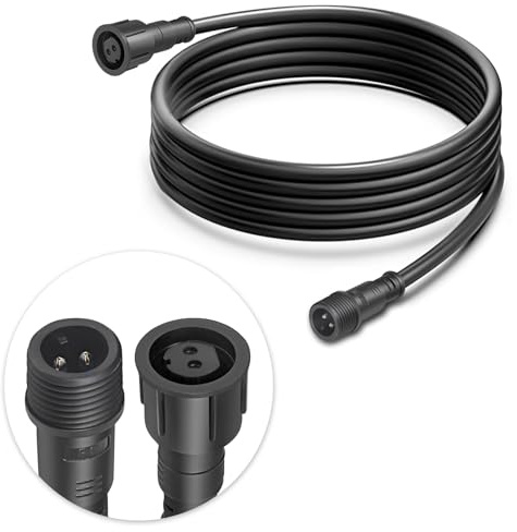 wecan 2-poliger wasserdichter Kabelverbinder, 16 AWG, 3 m, IP68, Stecker und Buchse, Schnellverlängerungskabel für Auto, LKW, Boot, LED-Streifen (1 Streifen, schwarz)