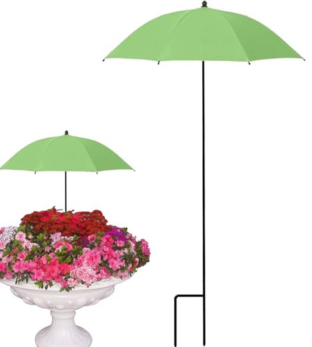 Ombrelli da patio – Ombrello regolabile da esterno | Forniture per giardinaggio domestico per fiori caldi Balcone Spiaggia Prato Verdure Passeggino Viale, Bordo verde, Refer to description