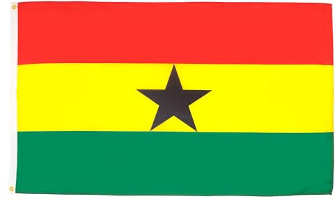 AZ FLAG 5er-Set Flaggen Ghana 90x60 cm Republik Ghana Polyester 100D 2 Ösen