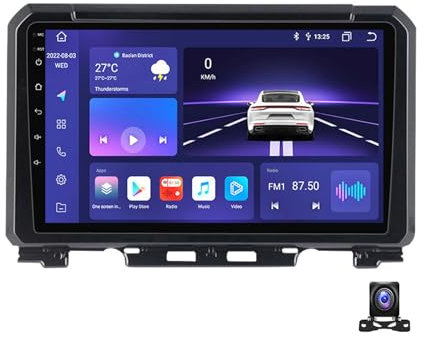 Android 12 Radio Coche para Suzuki Jimny 2018~2020, 9 Pulgadas Pantalla Táctil, Autoradio con Bluetooth/GPS Navigation/FM/USB, Apoyo Mandos Volante, Carplay+Auto