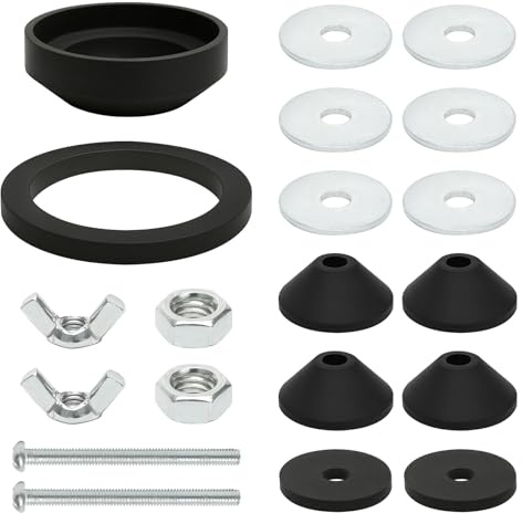 Universal Toilet Cistern Seal Kit | Stainless Steel 100mm M6 Bolts with Rubber Washer Gasket Sealing Rings 3 Inch, Toilet Tank to Bowl Repair Replacement Set