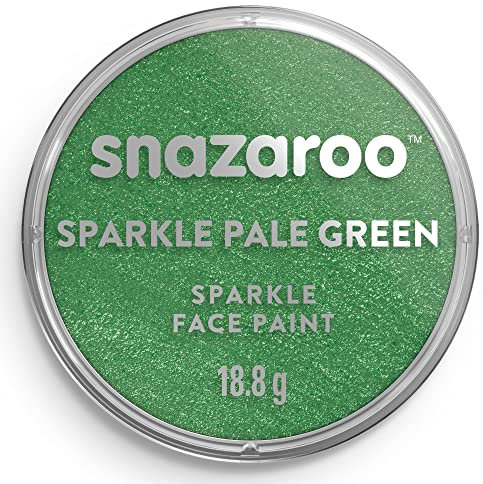 Snazaroo 1118401 Schminkfarbe - Schimmernd Blassgrün, 18ml Topf - hautfreundliche Gesichtschminke auf Wasserbasis, wasservermalbar, parabenfrei, Face & Bodypaint Farbe für Kinder & Erwachsene