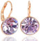 NOBEL SCHMUCK Ohrringe Rosegold Flieder Marken Kristalle 925 Sterling Silber Violet Klappverschluß