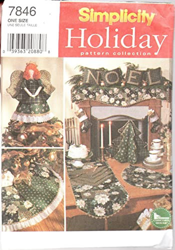 Simplicity 7846 Holiday Sewing Pattern Christmas Angel Tree Topper Stocking Treeskirt & More
