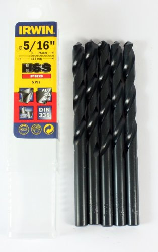 Irwin 10503763 5/16 Inch HSS Pro Metal Twist Drill Bits Bulk Pack (5 Pieces)