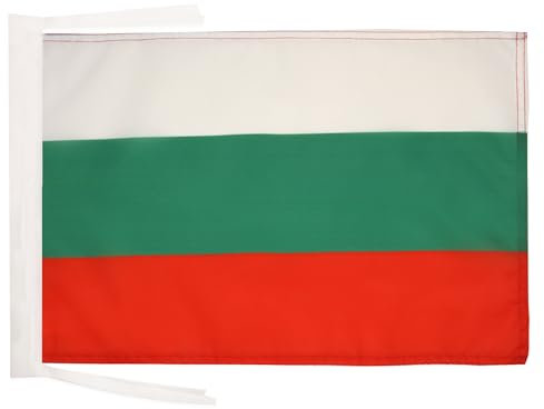 BANDERA de BULGARIA 45x30cm - BANDERINA BÚLGARA 30 x 45 cm cordeles - AZ FLAG