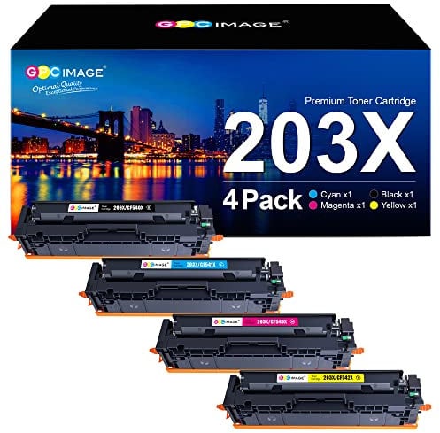 GPC Image 203X Kompatibel für HP 203X 203A CF540X CF540A für HP M281fdw Toner für HP Color Laserjet Pro MFP M281fdw M254dw M254nw M281fdn M280nw M281cdw M254dn (Schwarz Cyan Gelb Magenta, 4er-Pack)